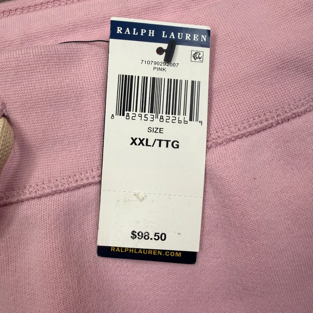 Polo Ralph Lauren Mens Size XXL Fleece Sweat Shorts Pink Pony Logo NWT